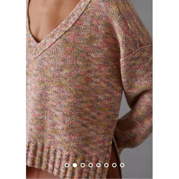 Anthropologie Pilcro Deep-V Neck Sweater Oversized XXS ANTHRO New Space Dyed NWT - Picture 3 of 12